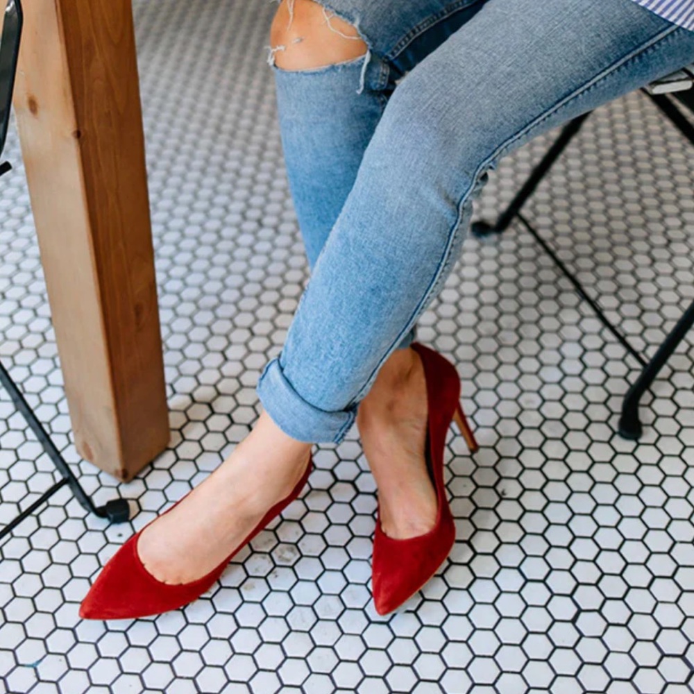 INEZ Alta Red Suede Pump